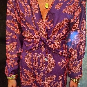 Elegant Purple and Orange Maxi Dress